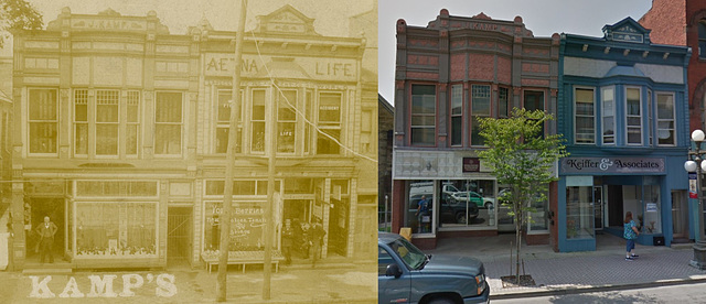 Jacob Kamp's Shoe Store, Lock Haven, Pa., ca. 1890s (Then and Now)