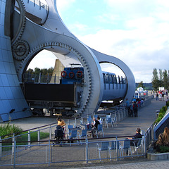Picnic in the shadow of the Falkirk Wheel