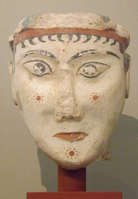 Plaster Head of a Woman from Mycenae in the National Archaeological Museum in Athens, June 2014