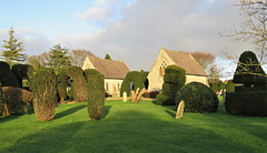 mere cemetery, wilts, mid c19 chapels and yew topiary