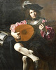 Detail of Lute Player by Valentin de Boulogne in the Metropolitan Museum of Art, February 2020