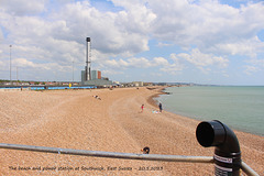 The beach and power station at Southwick, East Sussex - 20 5 2023