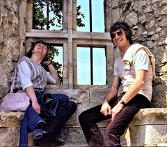 Carisbrooke Castle - Joanna & Roger at Carisbrook Castle 1985