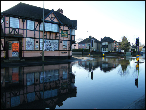 flooding at the old Fox & Hounds