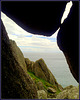 Rock window at the end of the Logan Rock promontory.