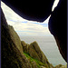 Rock window at the end of the Logan Rock promontory.