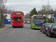 Stagecoach East 21223 (AE09 GYT) and 19602 (AE10 BXP) in Impington - 18 Feb 2020 (P1060500)