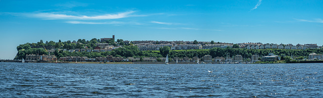 Penarth Headland from the Ferry crossing Cardiff Bay.