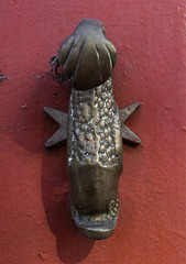 Front view of a fishy door knocker