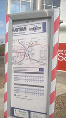 Bus timetable at Downtown Shopping Centre near Grantham - 20 Apr 2015