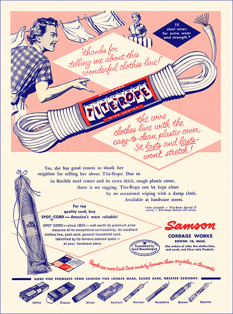 Tite-Rope Clothesline Ad, 1957
