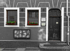 Fassade in sw und etwas rot ... (© Buelipix)