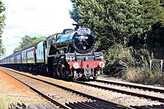 Stanier LMS class 6P Jubilee 45699 GALATEA running as 45562 ALBERTA at West Knapton Crossing with 1Z27 16.41 Scarborough - Carnforth The Scarborough Spa Express 3rd September 2020. (steam as far as York)