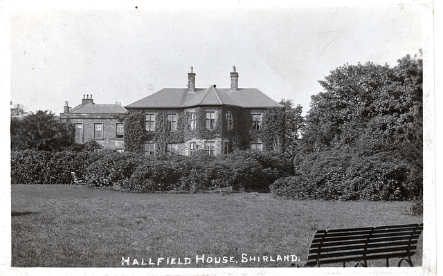 Hallfield House, Hallfieldgate Lane, Shirland, Derbyshire, c1918