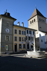 Brunnenplatz an der Grand-Rue in Nyon