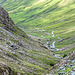 The Honister Pass road from Buttermere winding its way towards the summit
