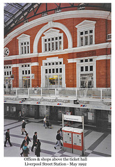 Ticket hall shops & offices Liverpool Street Station - May 1992