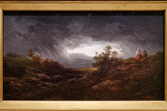 "Orage au-dessus d'un paysage vallonné et boisé" (1840-1860)