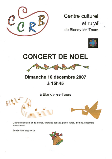 Concert de Noël à Blandy-les-Tours le 16/12/2007