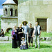 With locals, at Gelati monastery