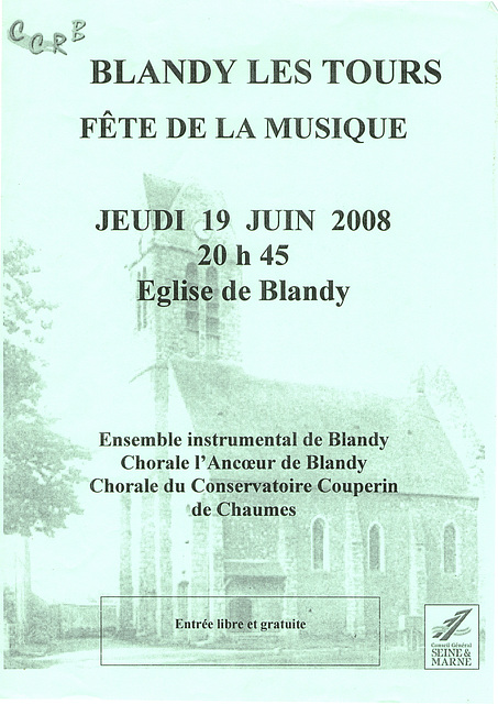 Concert Ancoeur à l'église de Blandy-les-Tours le 19/06/2008