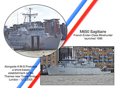 M650 Sagittaire moored off HMS President - London - 12 3 2005