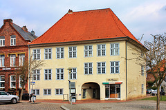 Glückstadt, historisches Wohnhaus am Marktplatz