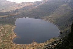 Red Tarn from the summit of Helvellyn,Lake District 25th May 1992.