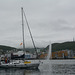 Norway, Yacht is Leaving the Port of Harstad