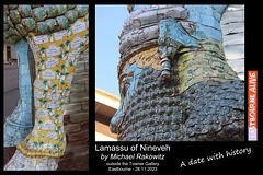 Lamassu of Nineveh - a date with history - outside the Towner - Eastbourne  - 28 11 2023