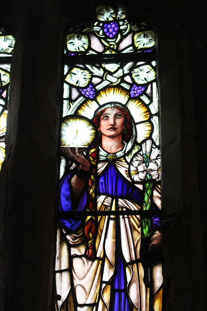 Detail of Stained Glass, St Mary and St Michael's Church, Great Urswick, Cumbria