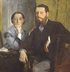 Detail of Edmondo and Therese Morbilli by Degas in the Boston Museum of Fine Arts, July 2011