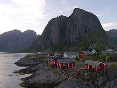 Classical view of Hamnøya - from the bridge connecting islands Hamnøya and Toppøya