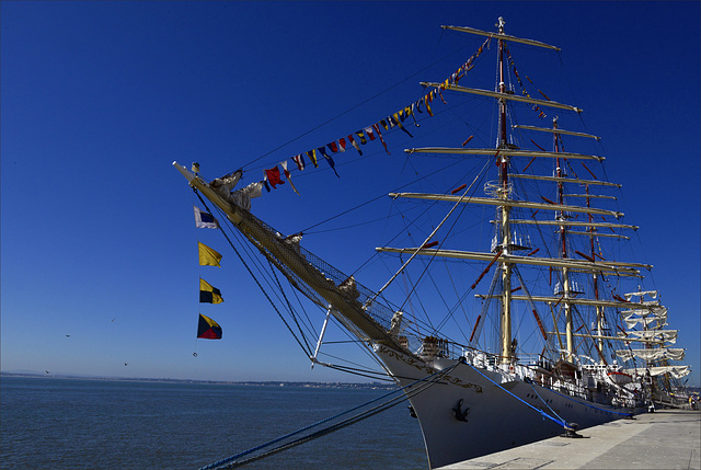 Lisboa, Tall ships race, cais e velas. Dar Młodzieży