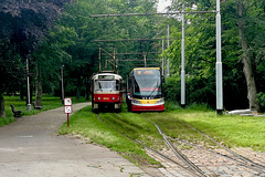 Prague 2019 – DPP Tatra T3 8532 and Škoda 9361 at Výstaviště Holešovice loop