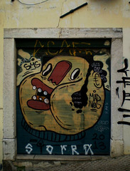 Street art on abandoned building.