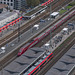 Blick vom Köln Triangle auf den Bahnhof Köln-Messe/Köln-Deutz