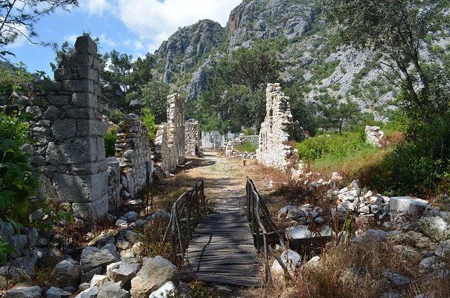 Olympos, The Ancient Street and the Bridge over the Creek