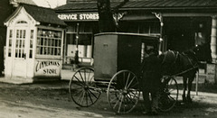 An Amishman and His Buggy at Zimmerman's Store, Intercourse, Pa. (Cropped)