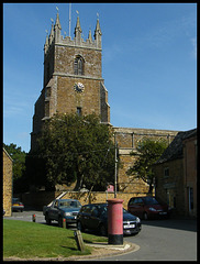Deddington church and pillar box