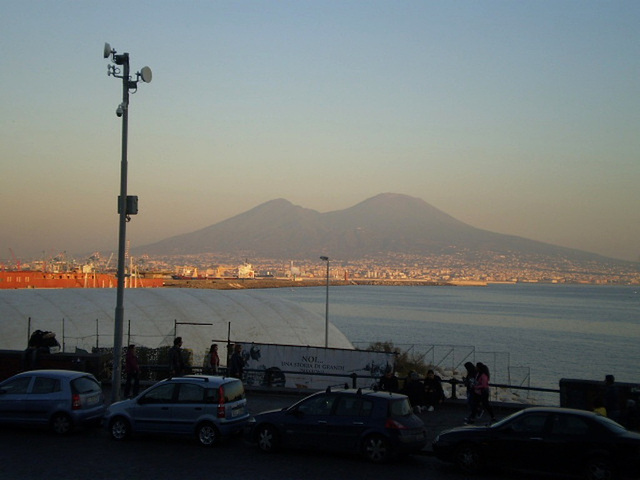 Naples Bay and Vesuvius.