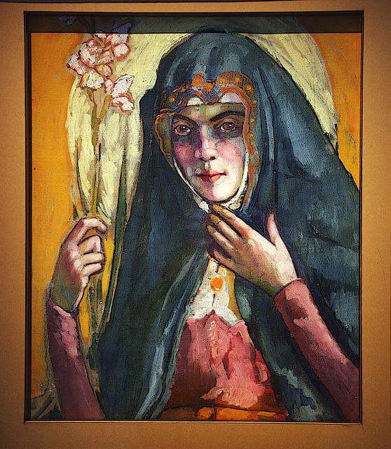 Portrait de femme - Huile sur toile de Konrad Mägi ( Estonie )