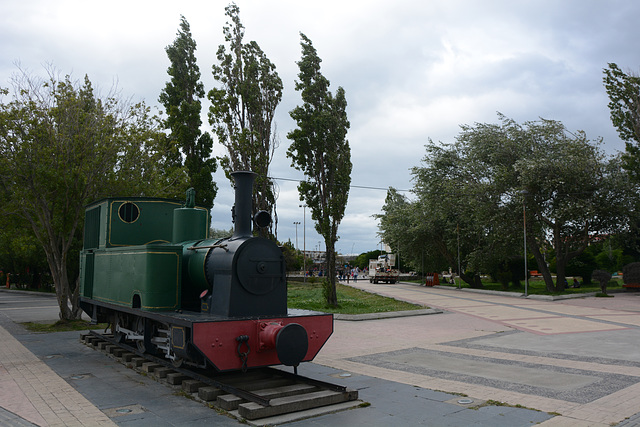 Chile, Puerto Natales, Locomotive in the City Park