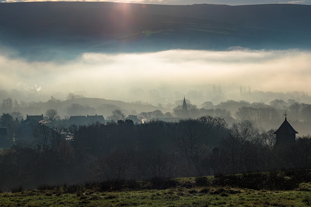 A misty  sunrise in The Peak District