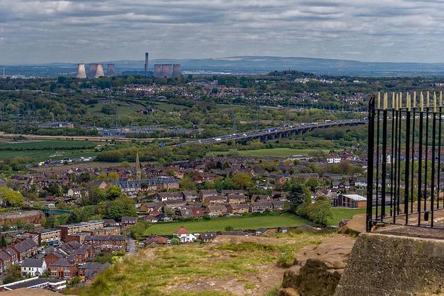 A view towards Fiddlers Ferry power station from Frodsham Hill.