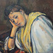 Detail of Young Italian Woman at a Table by Cezanne in the Getty Center, June 2016