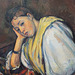 Detail of Young Italian Woman at a Table by Cezanne in the Getty Center, June 2016