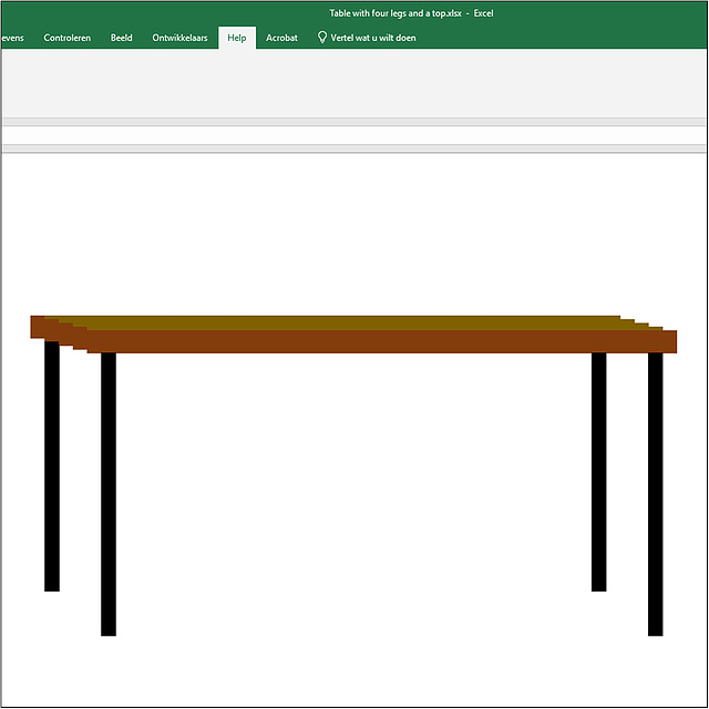Table with  four legs and a top