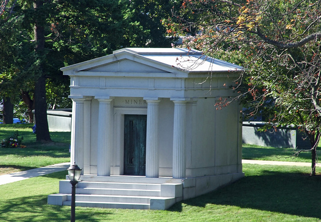 The Miner Mausoleum in Greenwood Cemetery, September 2010