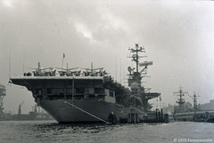 Flottenbesuch der USS Wasp (CV 18) 1970 im Hamburger Hafen